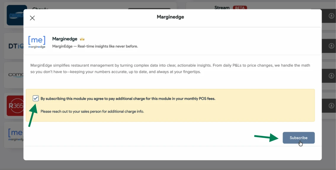 Image showing the checkbox to agree and the gray subscribe button