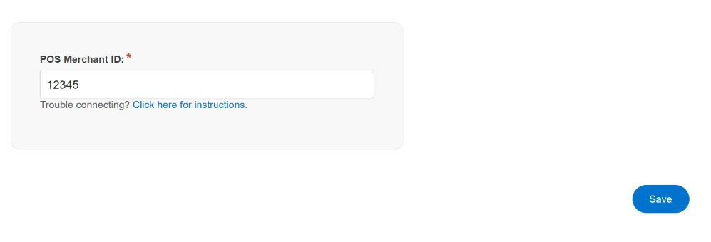 Image showing the box where the merchange ID should be pasted